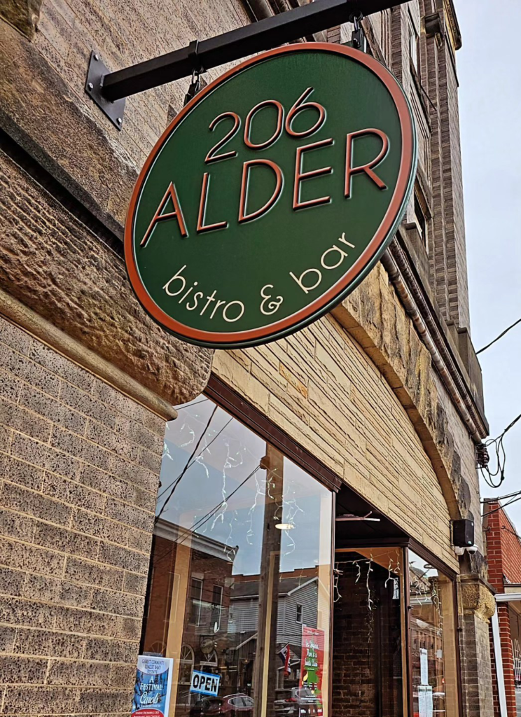 206 Alder Bistro & Bar Located in Downtown Historic Oakland MD, Street View